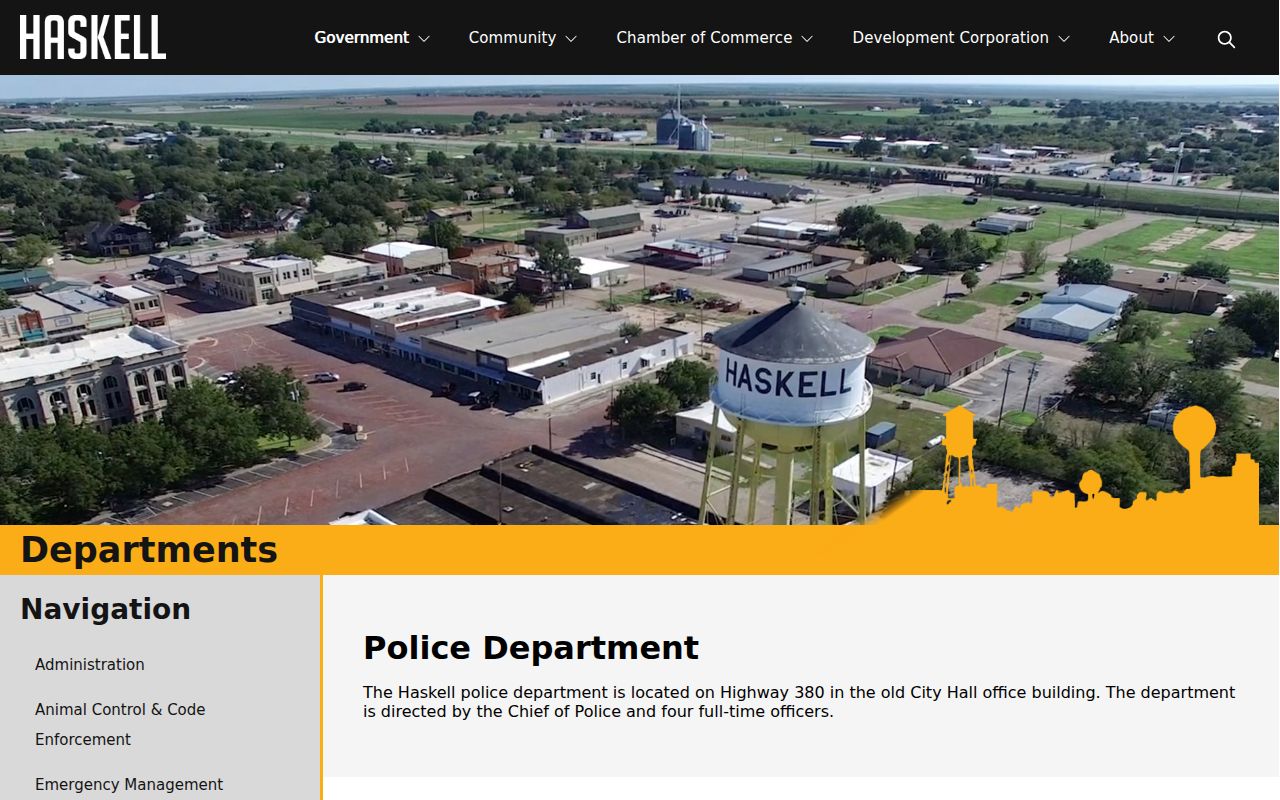 Haskell County City of Haskell Police Department arrest-record source